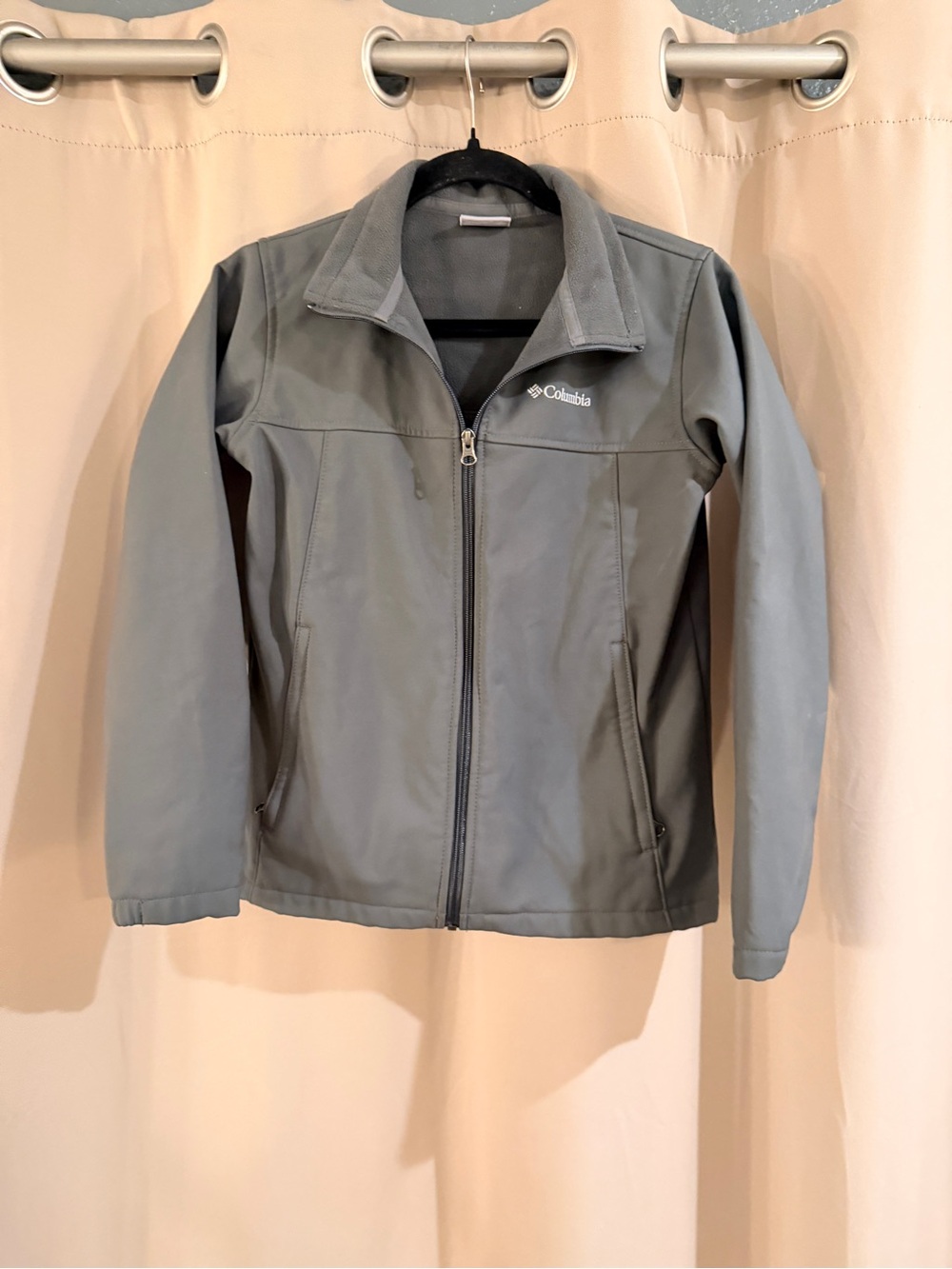 Columbia Kids Light Gray Full-Zip Softshell Jacket